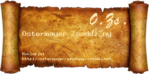Ostermayer Zsadány névjegykártya